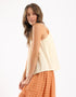 Top in cotton thin straps with a V-neckline